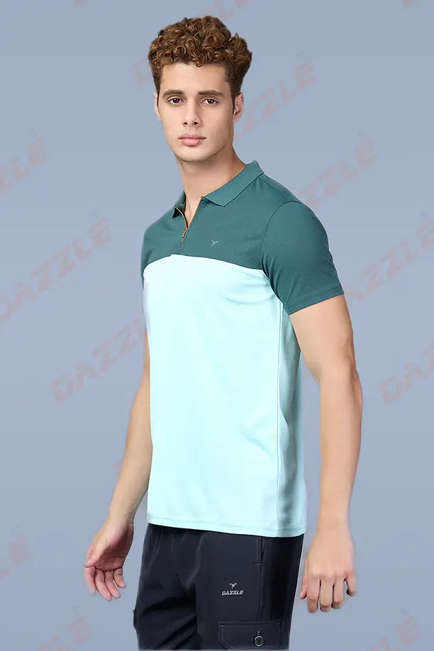SPRING T SHIRT - BOTTLE GREEN LIGHT GREEN