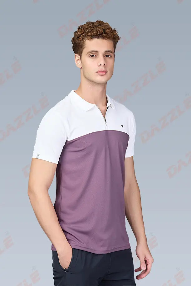 SPRING T SHIRT - WHITE PURPLE