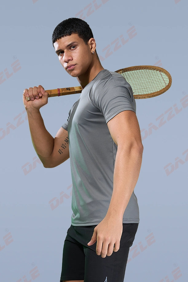 BUTTER LYCRA R-NECK T-SHIRT - ZACHO GREY