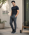 Men’s cotton trousers with breathable fabric and all-day comfort for casual and office wear