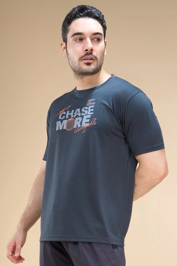 Men Regular Fit Printed Round Neck Tee