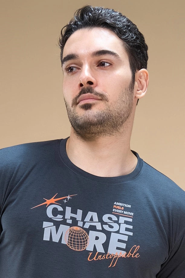 Men Regular Fit Printed Round Neck Tee