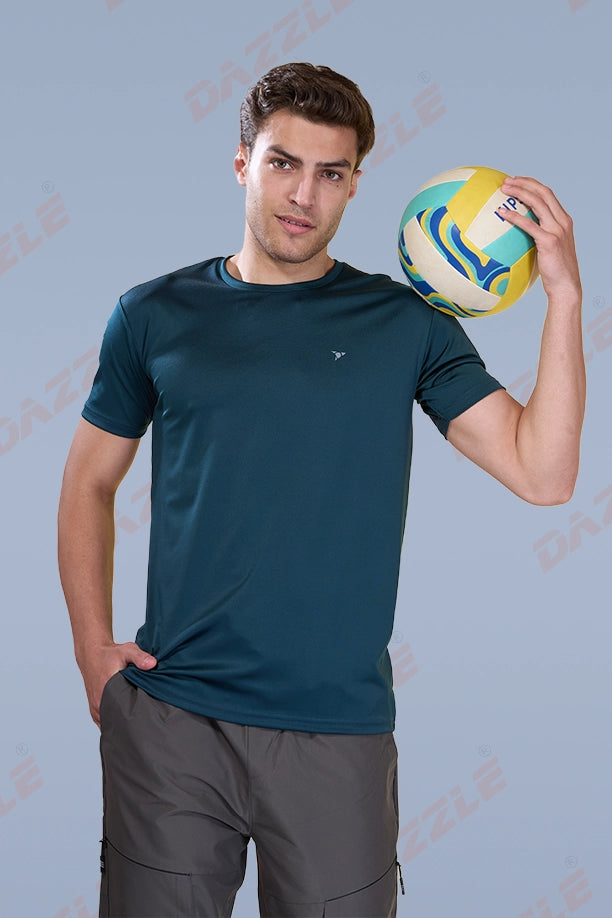 BUTTER LYCR R-NECK T-SHIRT - BOTTLE GREEN