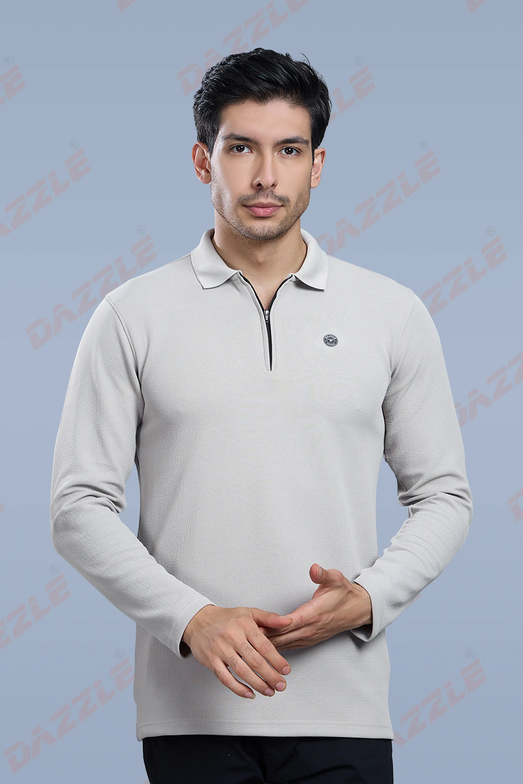 TANGY FULL SLEEVE TSHIRT - LIGHT GREY