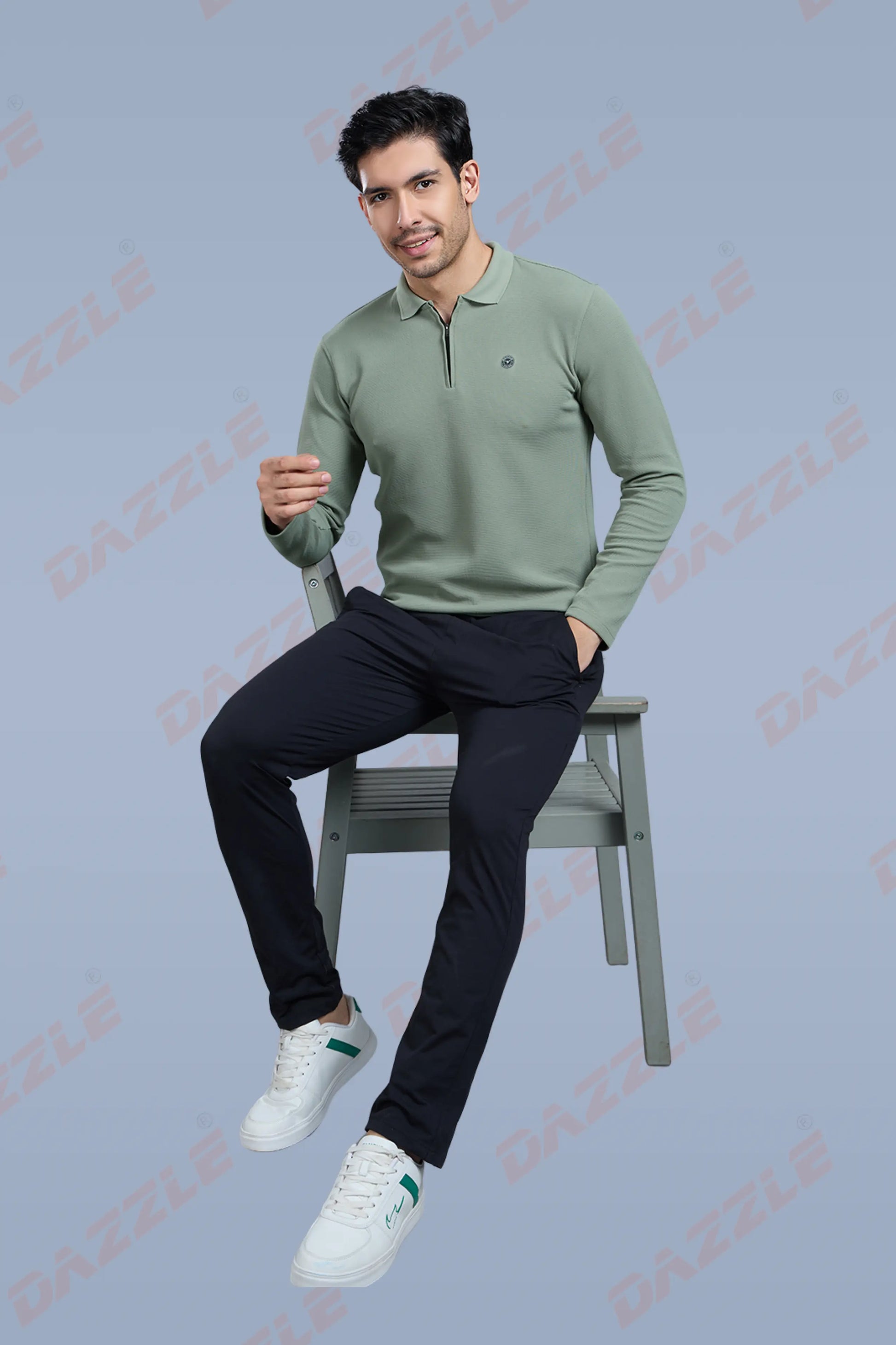 TANGY FULL SLEEVE TSHIRT - DUSTY OLIVE