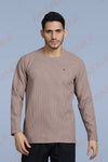 BOOST ROUND NECK FULL SLEEVE T SHIRT - LIGHT BROWN