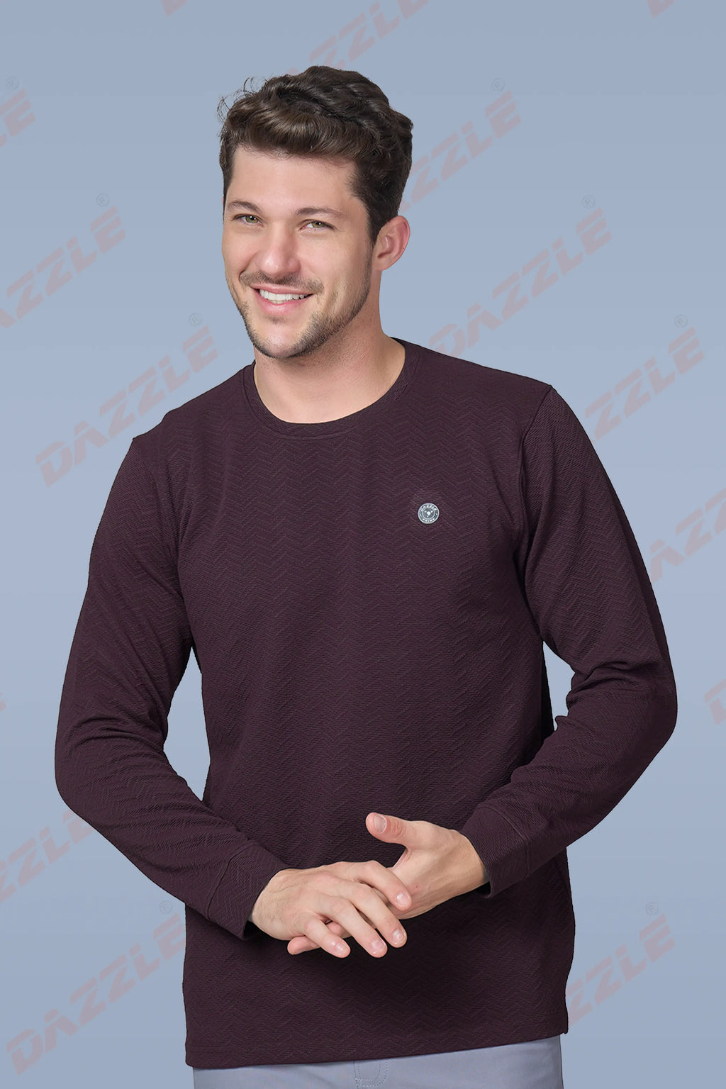 WAVE FULL SLEEVE TSHIRT- MAROON