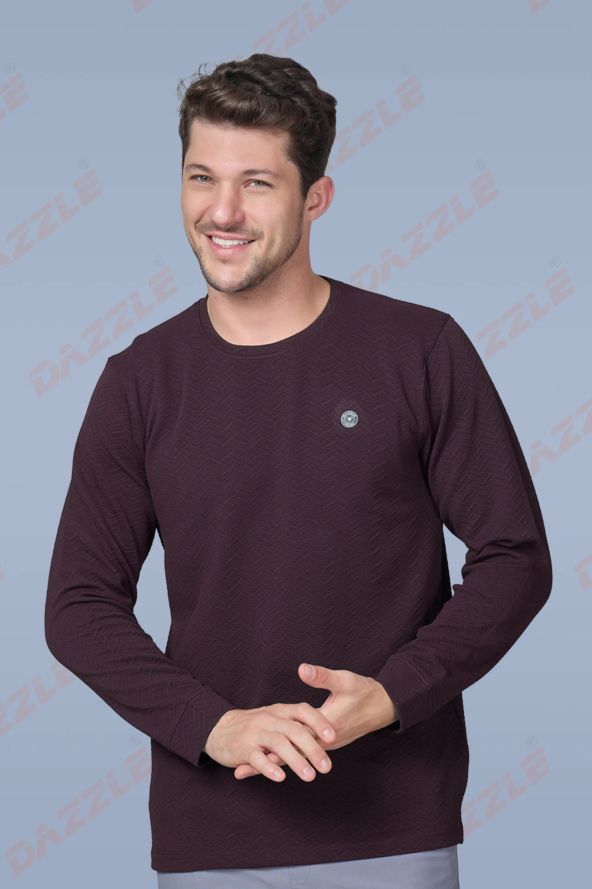 WAVE FULL SLEEVE TSHIRT- MAROON
