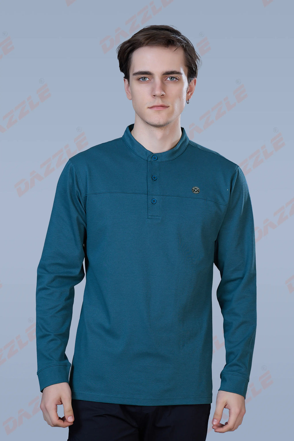 ATLAS FULL SLEEVES T-SHIRT - TEAL BLUE