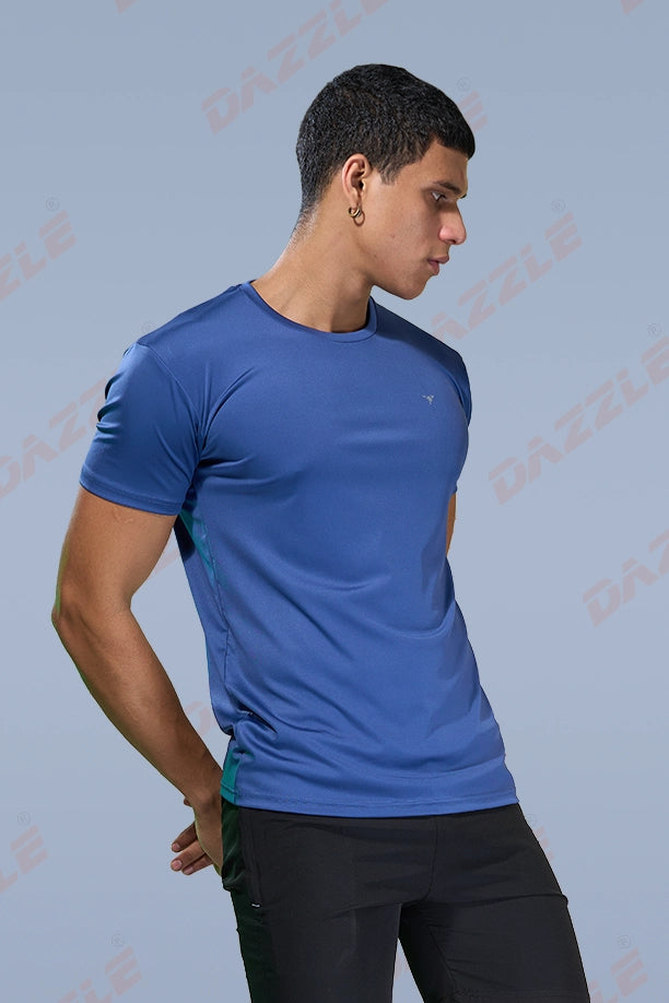 BUTTER LYCR R-NECK T-SHIRT - BLUE