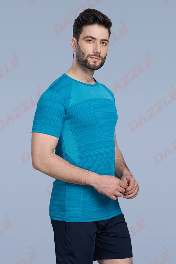 CRAZY FANCY ROUND NECK T-SHIRT - SEA BLUE