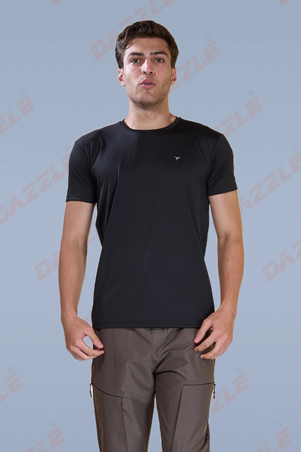BUTTER LYCR R-NECK T-SHIRT - BLACK