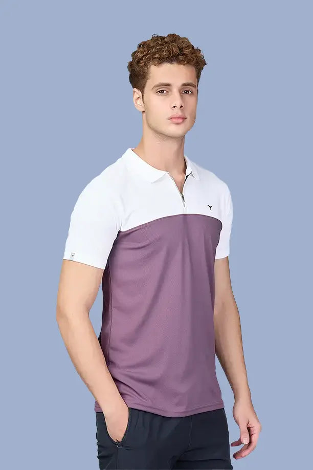 SPRING T SHIRT - WHITE PURPLE