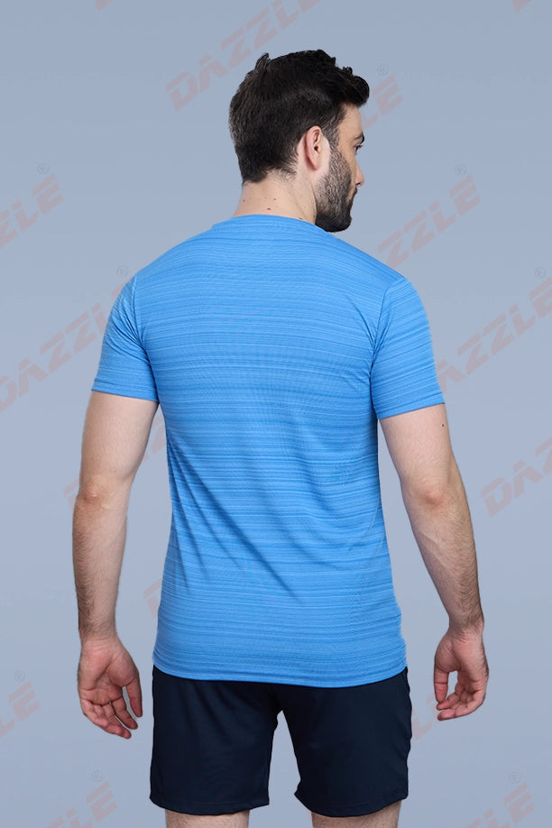 CRAZY FANCY ROUND NECK T-SHIRT - SKY BLUE