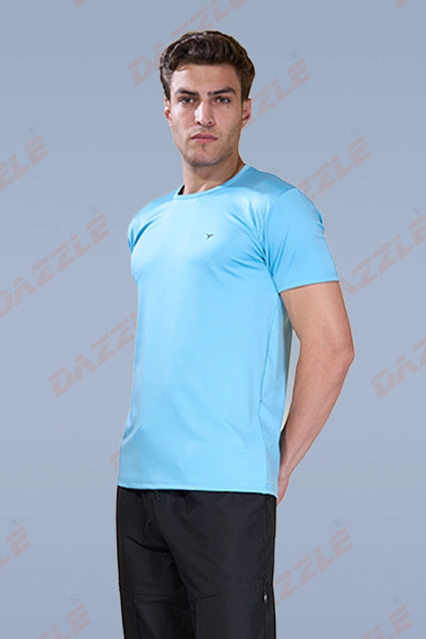 BUTTER LYCR R-NECK T-SHIRT - SKY BLUE
