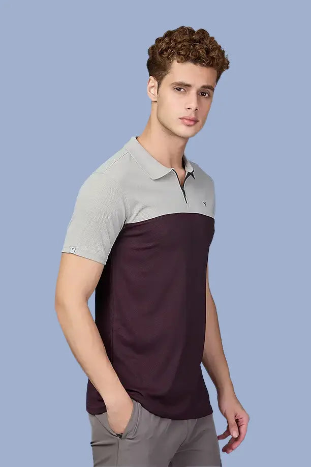 SPRING T SHIRT -CAMEL MAROON
