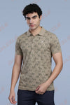 PRINTED MATTY T-SHIRT - SAND BROWN