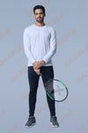 ROUND NECK FULL SLEEVES T- SHIRT - WHITE