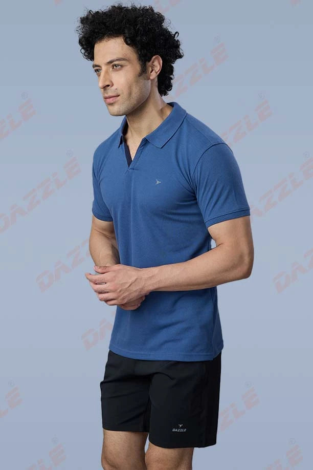 MATTY SLIM FIT T- SHIRT - BULE GREY