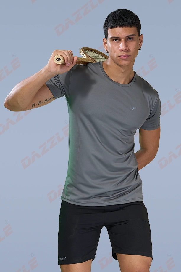 BUTTER LYCR R-NECK T-SHIRT - ZACHO GREY