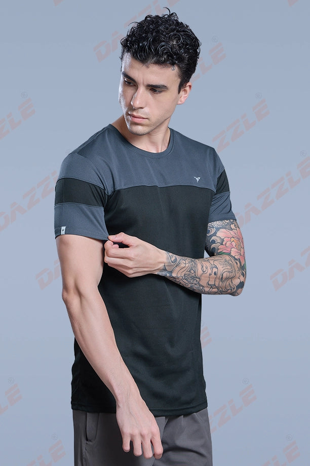 PRIDE ROUND NECK T-SHIRT - DARK GREY BLACK