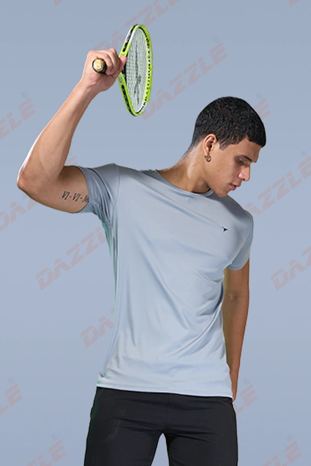 BUTTER LYCR R-NECK T-SHIRT - LIGHT GREY