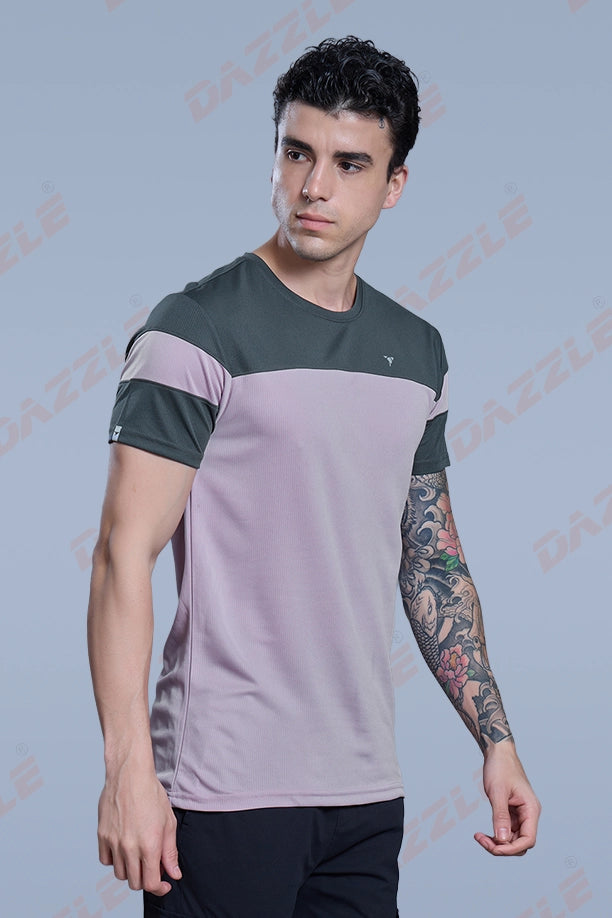 PRIDE ROUND NECK T-SHIRT - DARK GREY PURPLE