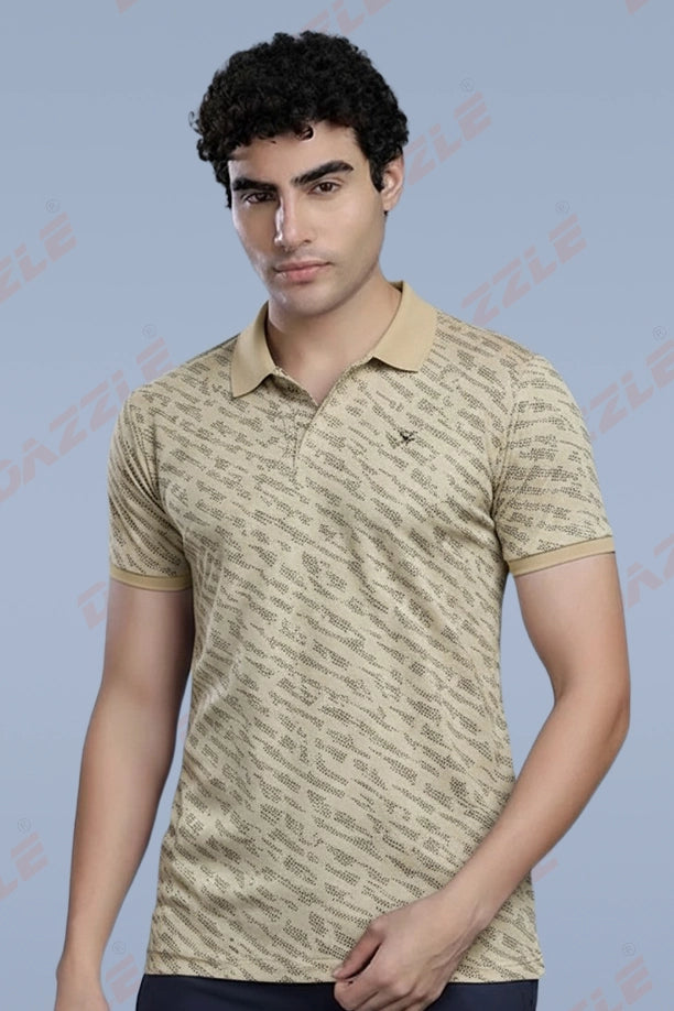 PRINTED MATTY T-SHIRT - BROWN