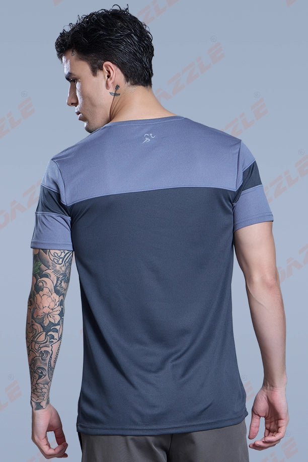 PRIDE ROUND NECK T-SHIRT - BLUE GREY DARKGREY
