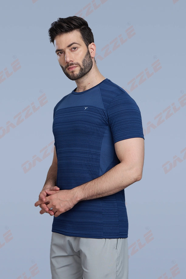 CRAZY FANCY ROUND NECK T-SHIRT - NAVY BLUE