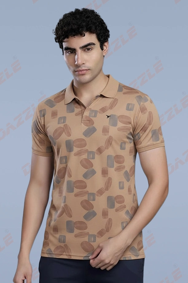 PRINTED MATTY T-SHIRT - BEIGE