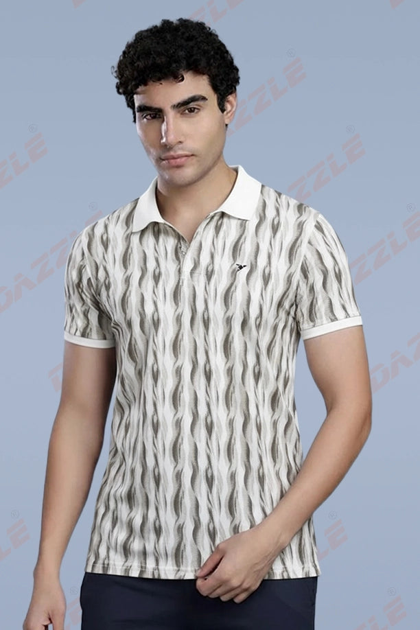 PRINTED MATTY T-SHIRT - WHITE GREY