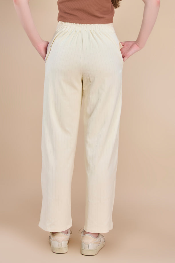 Women Textured Wide Leg Pants with COTEX