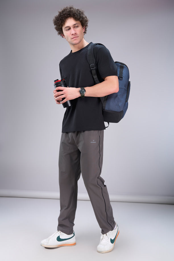 Men Regular Fit Cotton Stretch Track Pants with Pockets