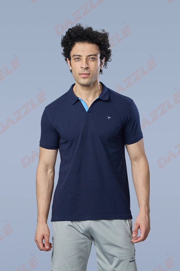 MATTY SLIM FIT T- SHIRT - NAVY BLUE