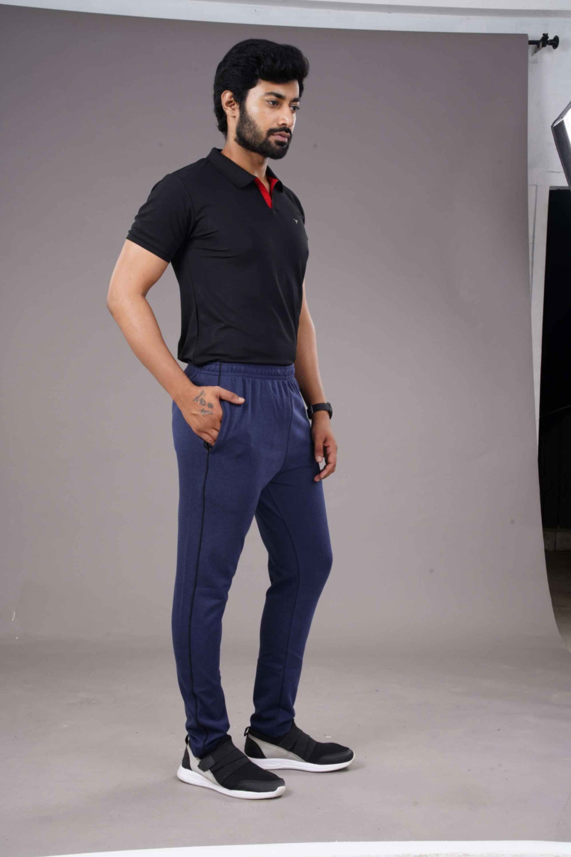 TRACK LOWER PC -SPCL-PLAIN - DENIM BLUE