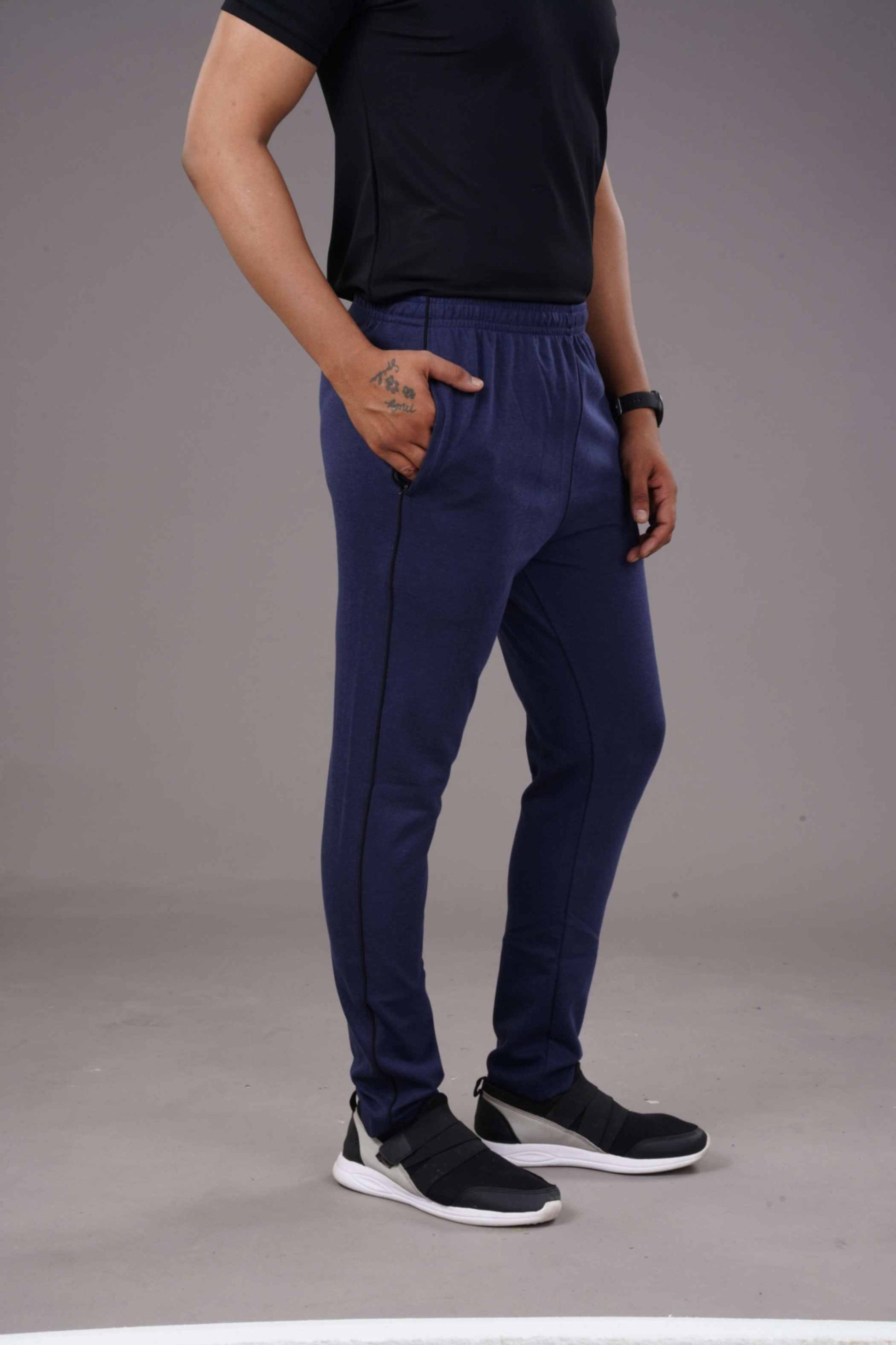 TRACK LOWER PC -SPCL-PLAIN - DENIM BLUE