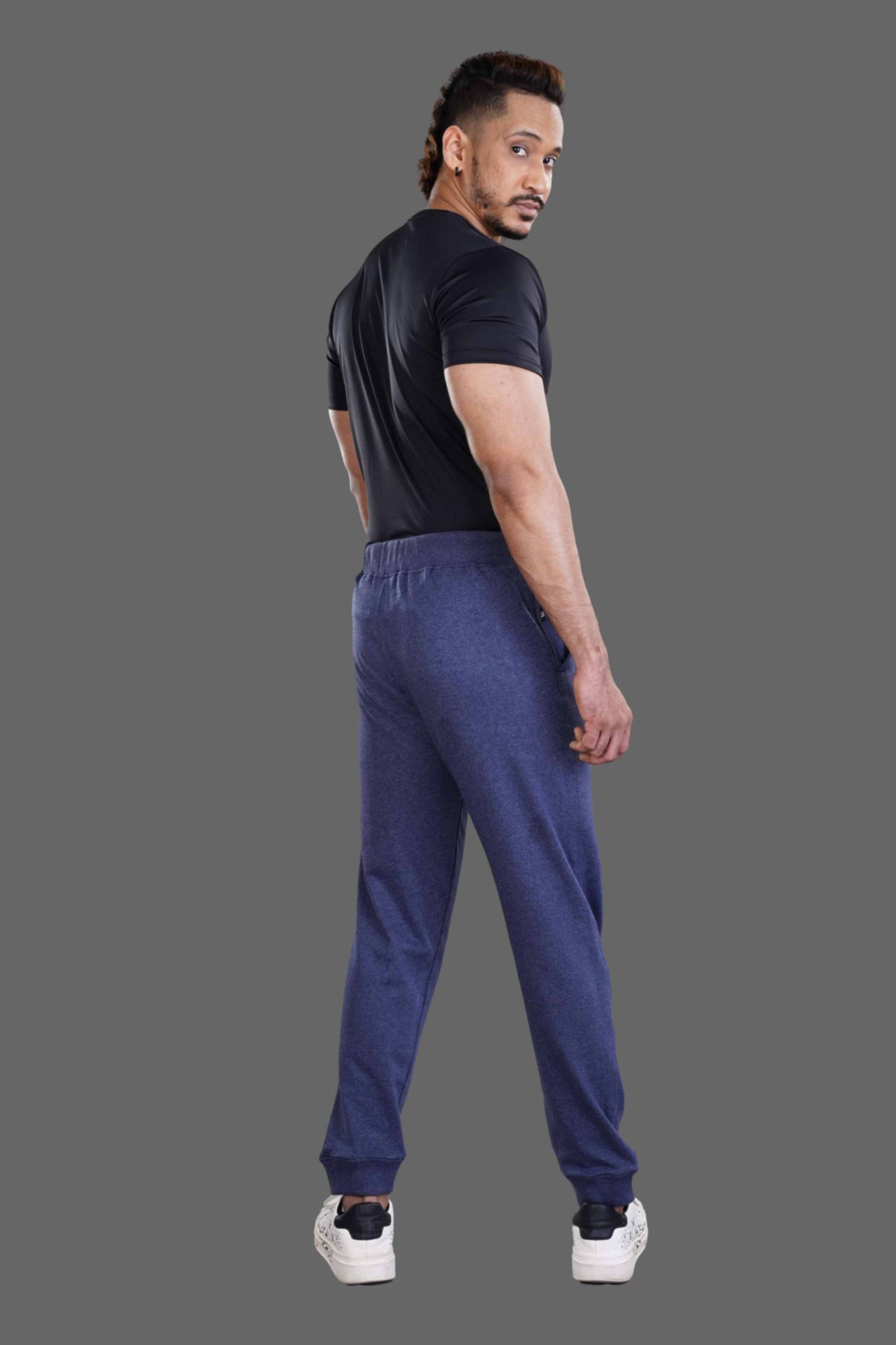 COTTON JOGGER - MELANGE BLUE