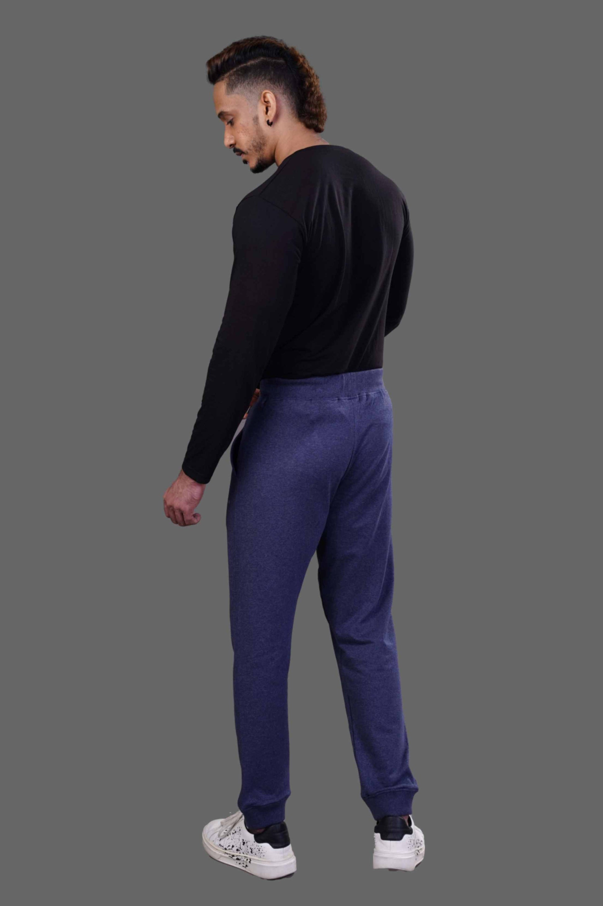 COTTON JOGGER - MELANGE BLUE