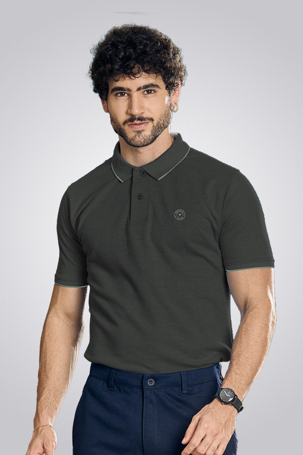 CLASSIC COTTON T-SHIRT - MELANGE BLACK
