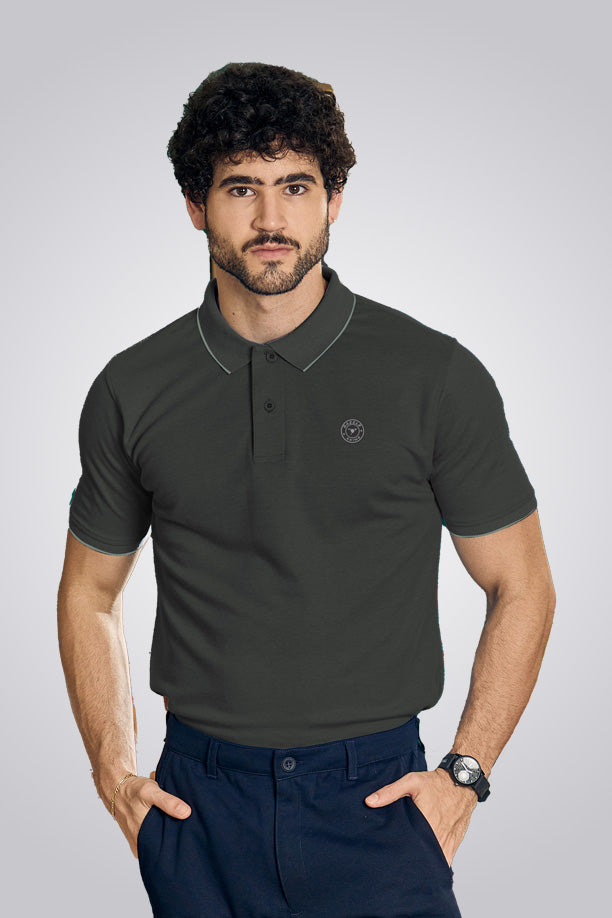 CLASSIC COTTON T-SHIRT - MELANGE BLACK