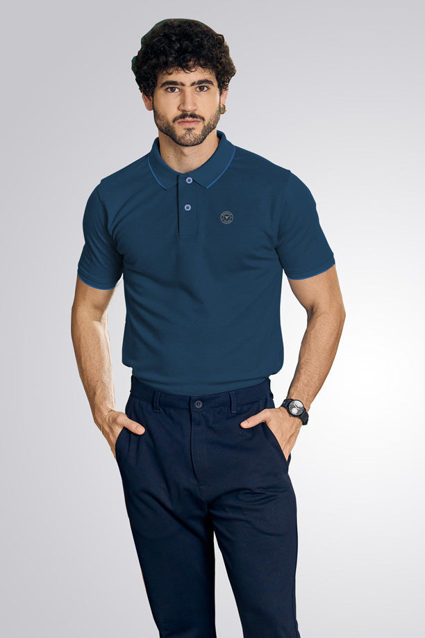 CLASSIC COTTON T-SHIRT - MELANGE BLUE