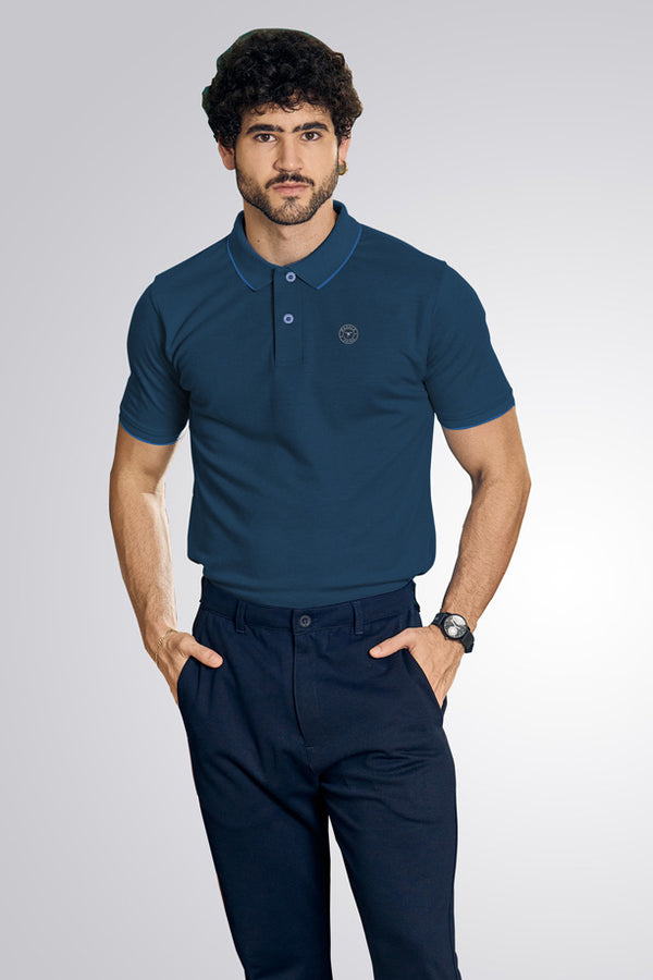 CLASSIC COTTON T-SHIRT - MELANGE BLUE