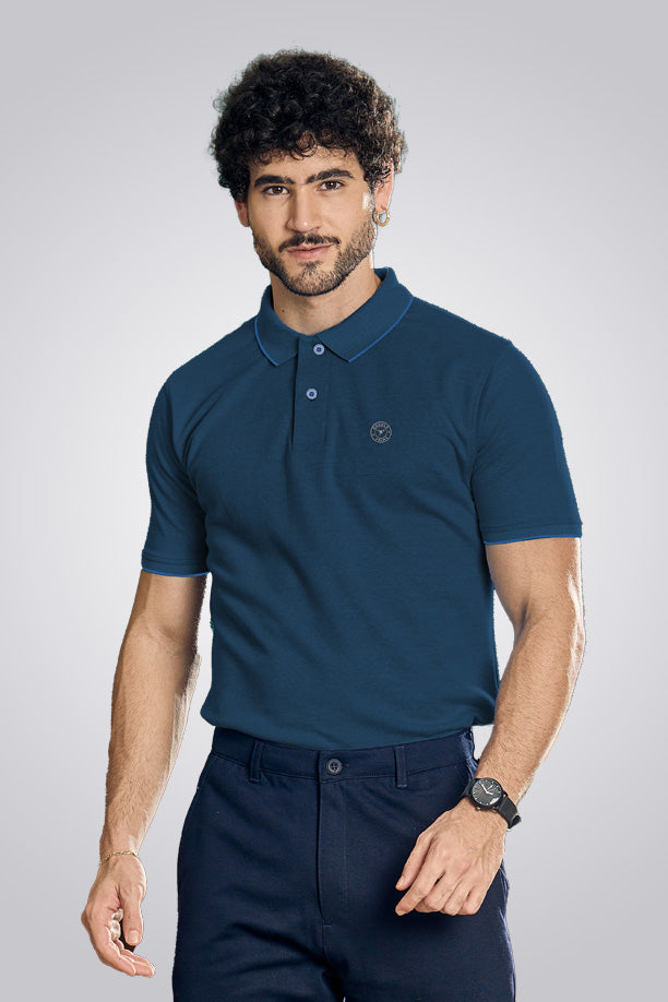CLASSIC COTTON T-SHIRT - MELANGE BLUE