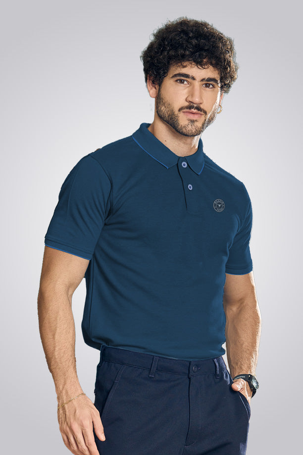 CLASSIC COTTON T-SHIRT - MELANGE BLUE