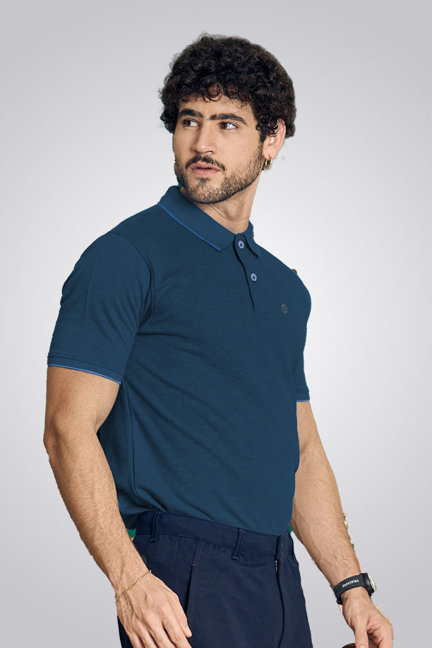 CLASSIC COTTON T-SHIRT - MELANGE BLUE