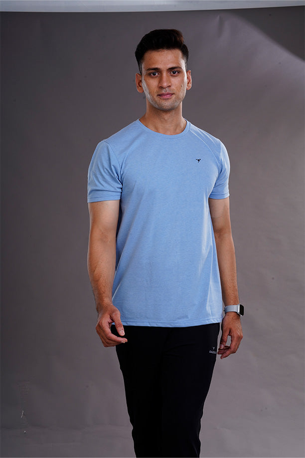 PC ROUND NECK T-SHIRT - SKY BLUE
