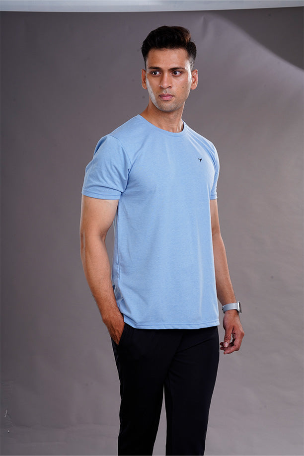 PC ROUND NECK T-SHIRT - SKY BLUE