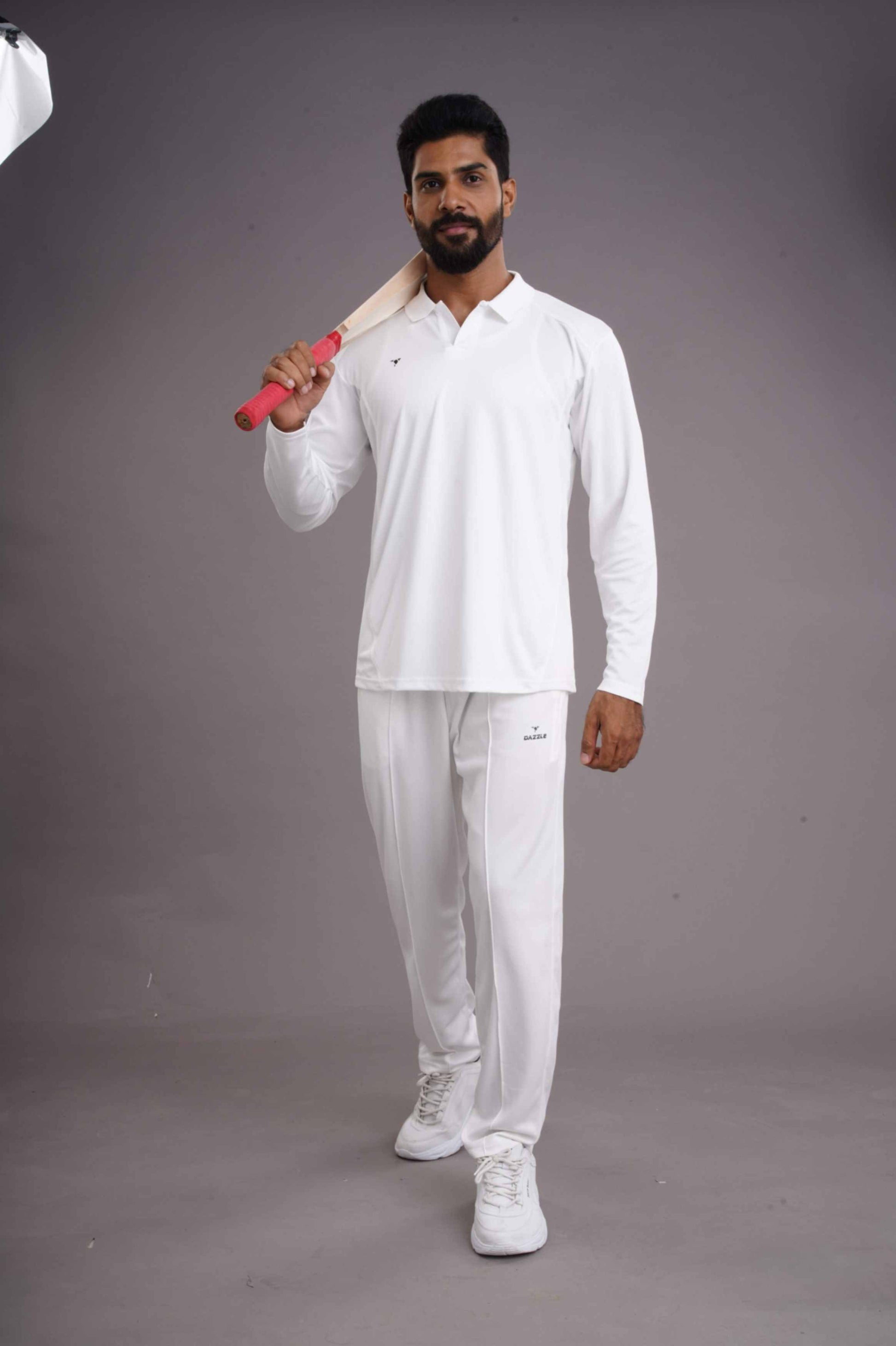 CRICKET T- SHIRT FULL SLEEVES - WHITE