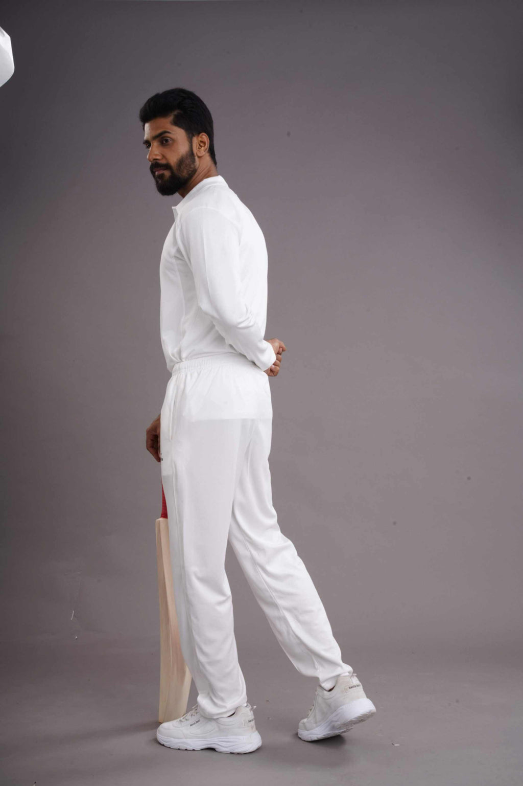 CRICKET T- SHIRT FULL SLEEVES - WHITE